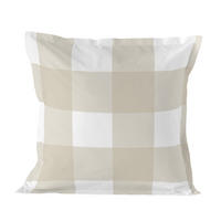 KISSENBEZUG gingham 80x80 cm beige - Beige, Textil (80/80cm) - Happy Friday