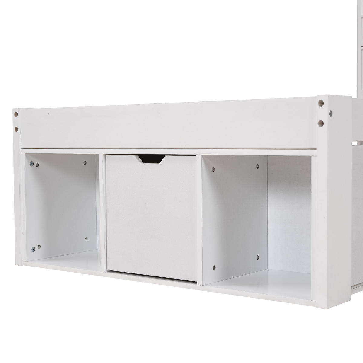 EINZELBETT 90x200cm Weiß Mit USB & Großem Stauraum - Weiß, Holzwerkstoff (90/200cm) - FLIEKS