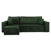 ECKSOFA Karl Cord - Schwarz/Grün, Holz/Kunststoff (244/145cm) - MIRJAN24