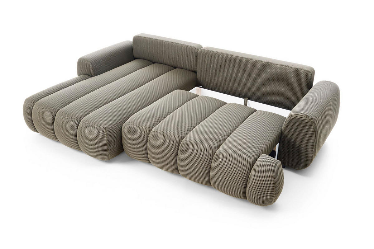 ECKSOFA SITO Braun Jersey mit Schlaffunktion - Braun, Holz (272/168cm) - MASSENO