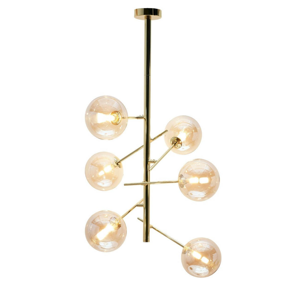 HÄNGELEUCHTE Onolia, Gold / Messing, 81cm - Goldfarben, Glas (63/63/81cm) - KOSILUM