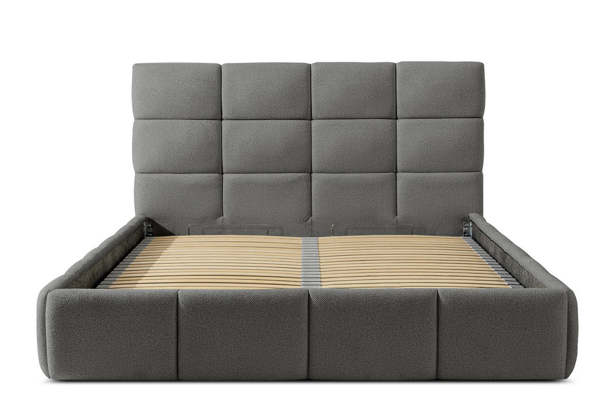 POLSTERBETT ALTOS Bouclé, dunkelgrau - Dunkelgrau, Holz/Holzwerkstoff (160/200cm) - KONSIMO®