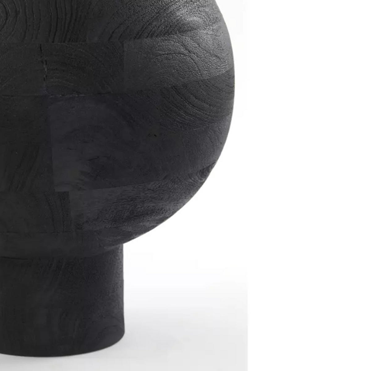 BODENVASE BARUMI Ø33x45 cm, Holz, Schwarz - Schwarz, Holz (45cm) - Light & Living