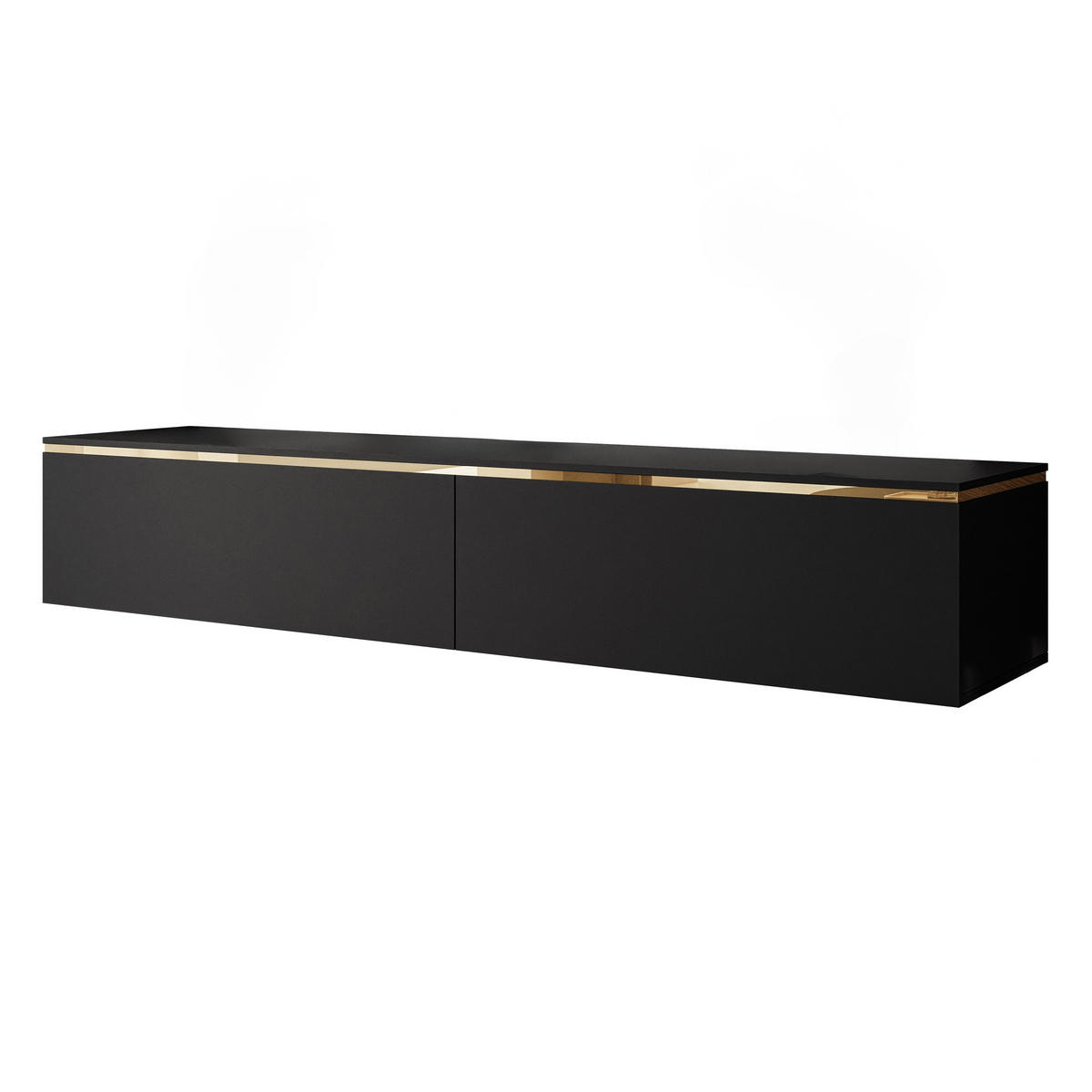 HÄNGESCHRANK TV-Möbel AURORA Schwarz Matt mit LED Beleuchtung - Schwarz, Holzwerkstoff (180/32/40cm) - Lookway