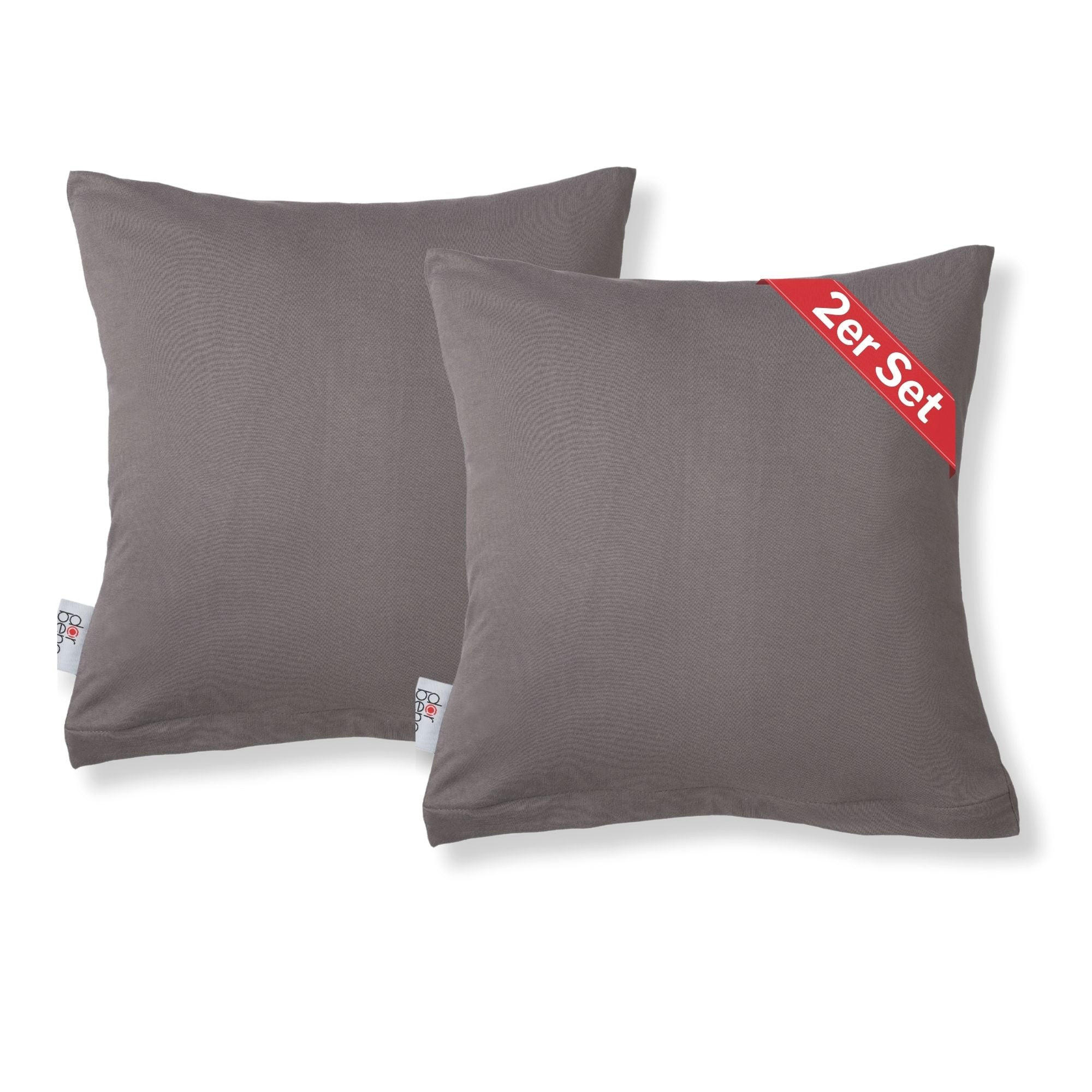 KISSENBEZUG Soft Jersey 2er-Set 40/40 cm - Anthrazit, Naturmaterialien (40/40cm) - DarBene