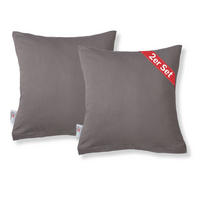 KISSENBEZUG Soft Jersey 2er-Set 40/40 cm - Anthrazit, Naturmaterialien (40/40cm) - DarBene