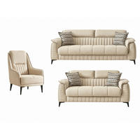 SITZGARNITUR Regina, Beige Stellvariante 3+2+1 - Beige, Holzwerkstoff/Kunststoff (243/85/95cm)
