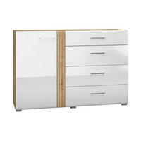KOMMODE – 134 cm – Adagio – Weiß / Eichefarben - Eichefarben/Weiß, Holzwerkstoff (134/90/42cm) - hi-markt