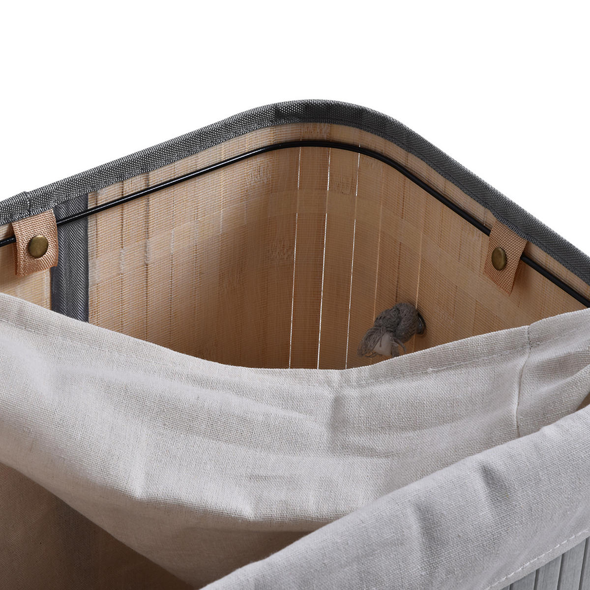 WÄSCHEKORB mit Deckel 70 L, Grau - Grau, Textil (40/60/30cm) - HOMCOM