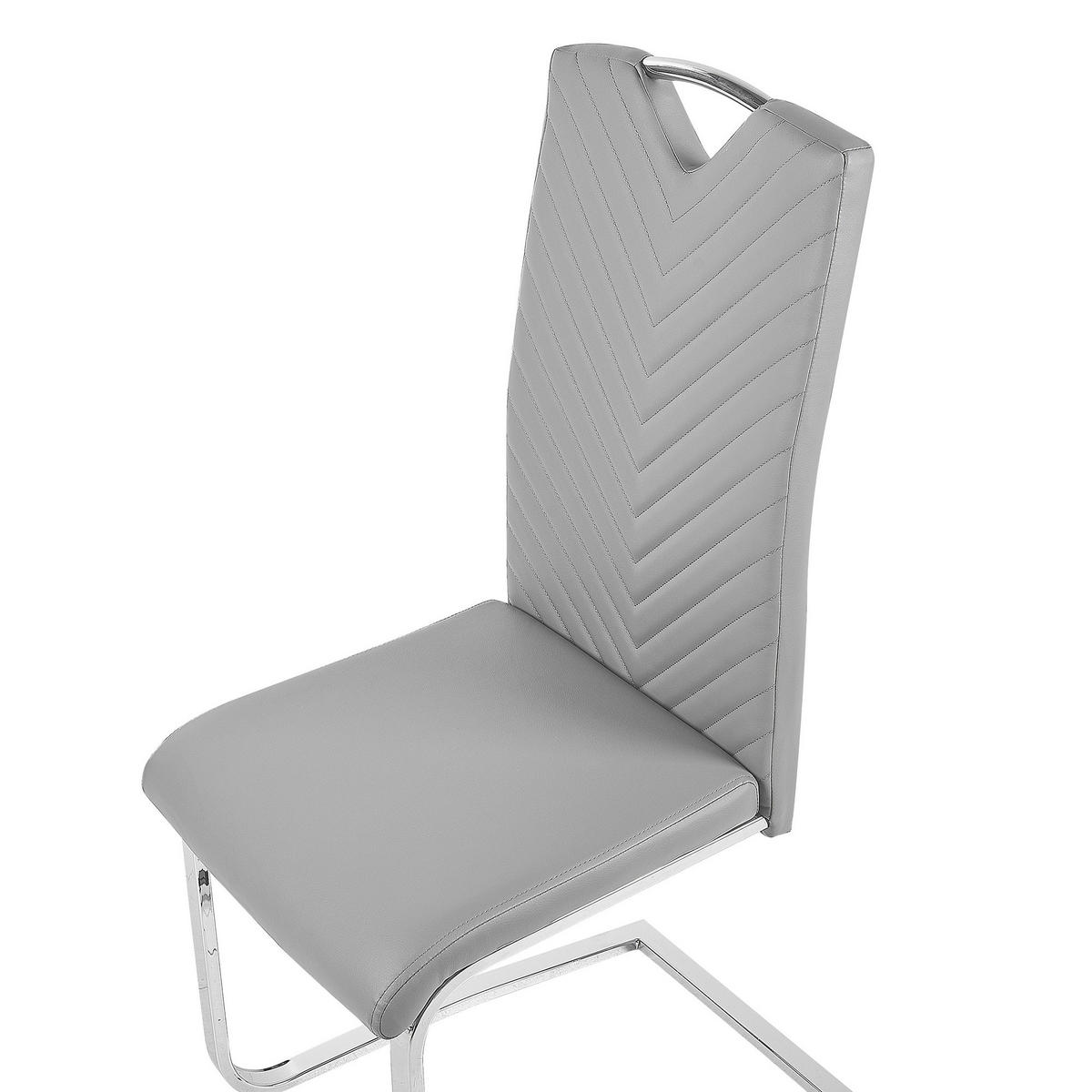 ESSZIMMERSTUHL 2er-Set Kunstleder Grau Picknes - Grau, Textil/Metall (43/105/55cm) - Beliani