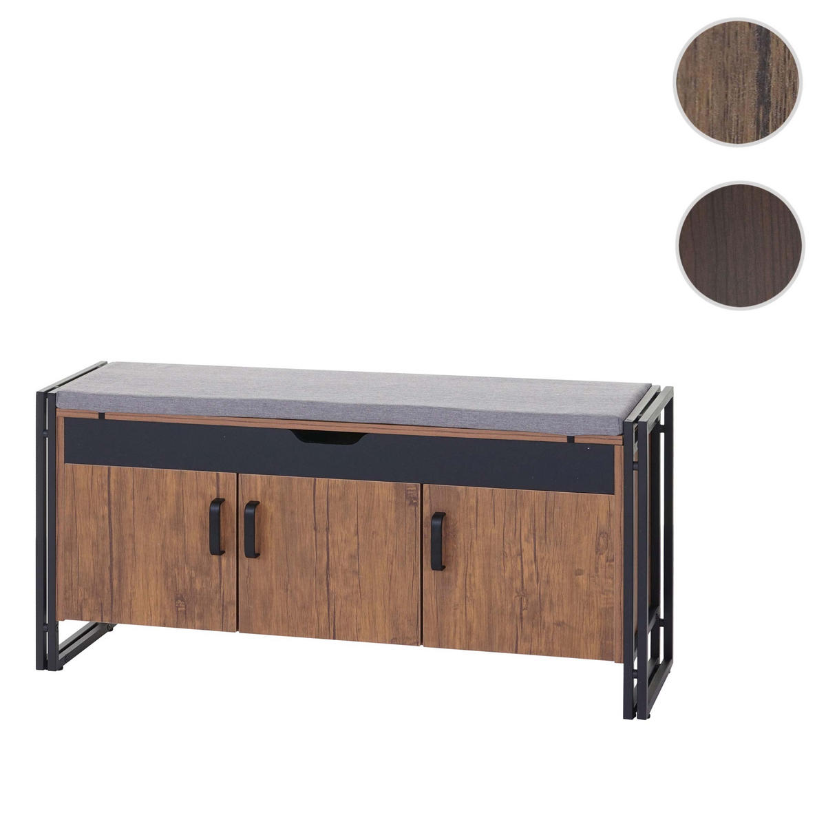 SITZBANK Grau - Grau, Holz (110/53/30cm) - MCW