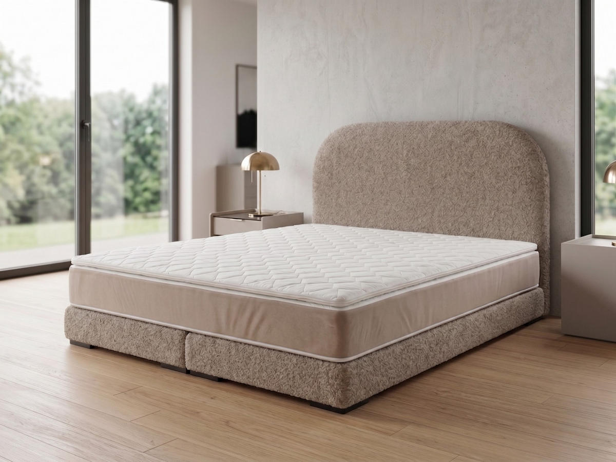 POLSTERBETT LEON1 90x 200 cm Farbe: Beige - Beige, Textil (90/200cm) - A&J MöbelLand