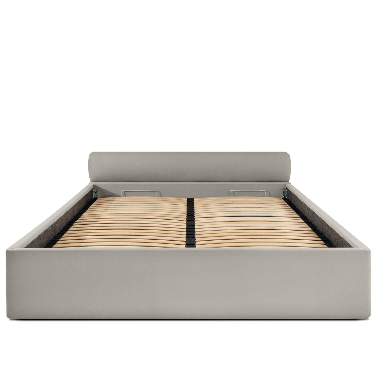 POLSTERBETT LUNEO - Creme/Schwarz, Holz/Holzwerkstoff (202/204cm) - KONSIMO®