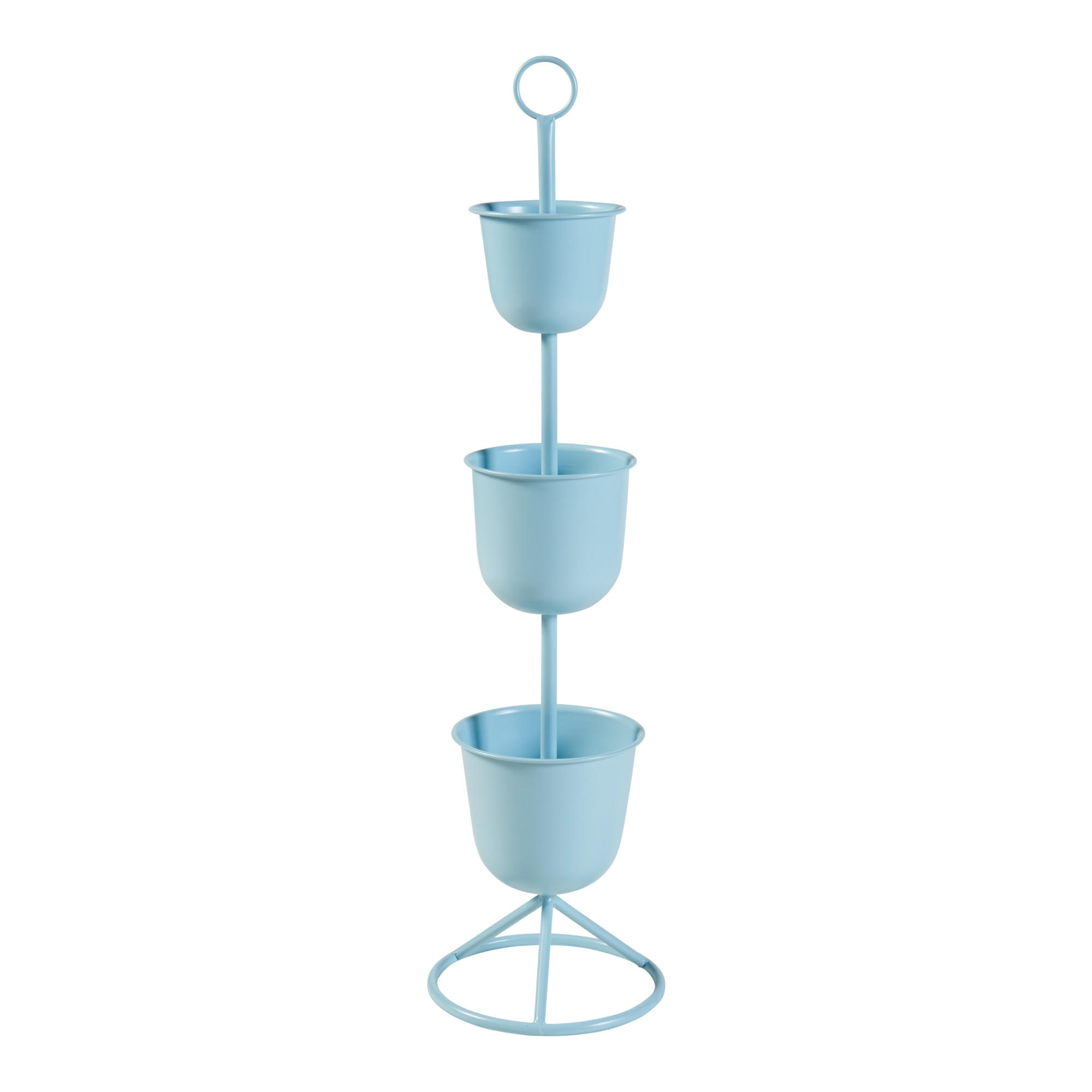 PFLANZENSTÄNDER Alphen - Hellblau, Metall (28/110cm) - [en.casa]