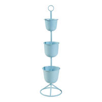 PFLANZENSTÄNDER Alphen - Hellblau, Metall (28/110cm) - [en.casa]