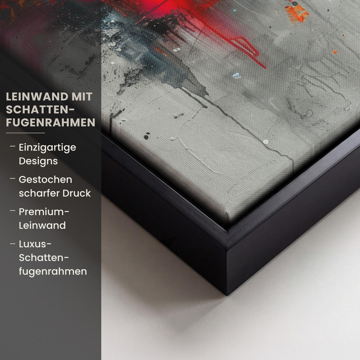 LEINWAND Bilder mit Rahmen - Moderne Kunst - Orange - Grau - Abstrakt - 30x40 - Hellgrau, Textil (30/40cm) - MuchoWow