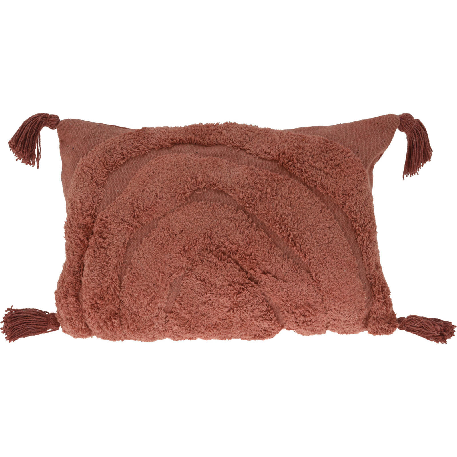 KISSEN aus getufteter Baumwolle 50/30/8 cm - Rot, Naturmaterialien (30/50cm) - Home Styling Collection