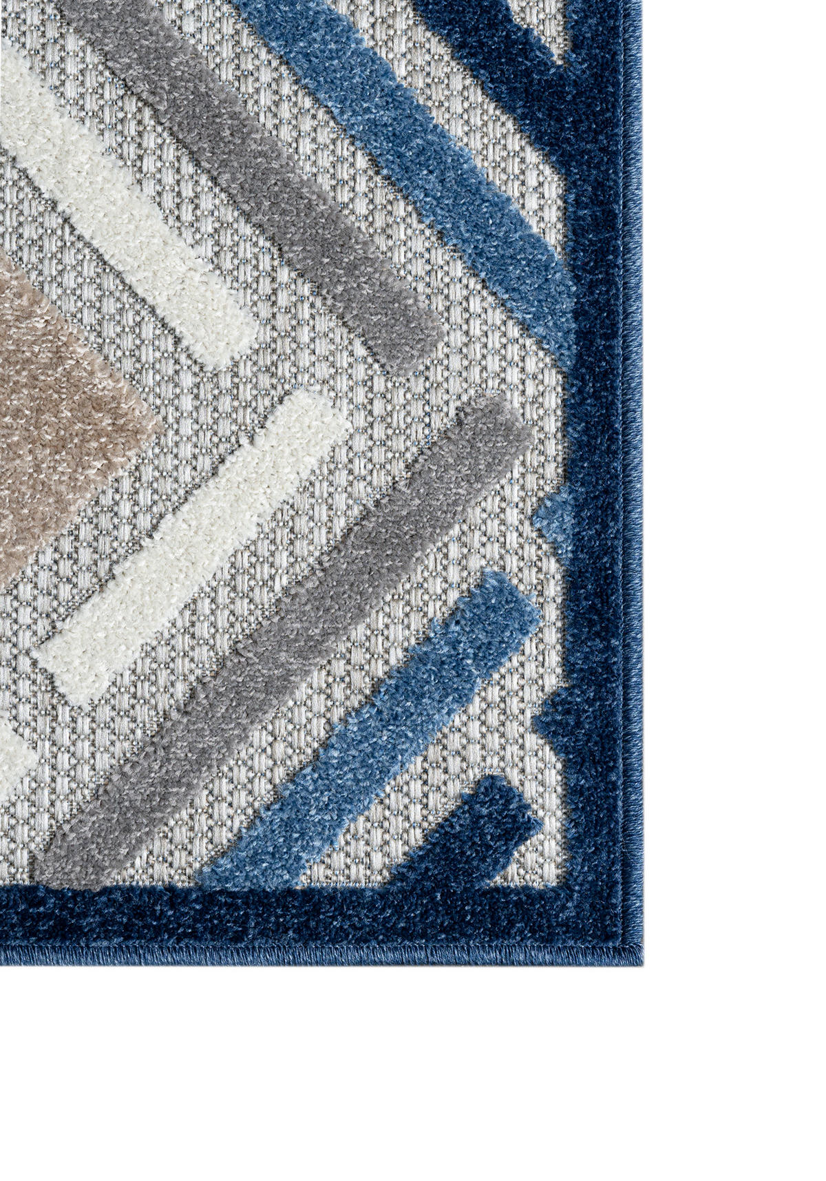 TEPPICH In-Outdoor Blau Abstract - Kurzflor Rechteckig Grau - 140 x 200 cm - Blau, Textil (140/200cm) - Mazovia