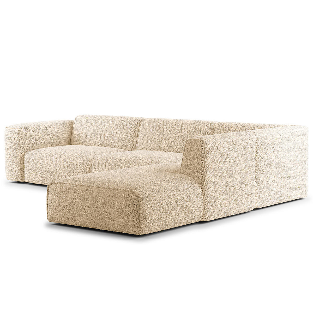 3-SITZER ECKSOFA mit Recamiere - Beige/Schwarz, Kunststoff/Textil (295/231cm) - home24