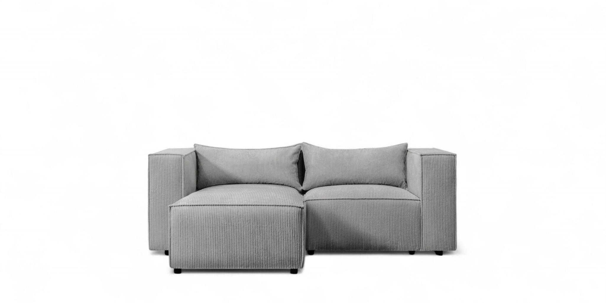 ECKSOFA Nevio Xs - Grau, Holzwerkstoff/Textil (185/210cm) - Fun Möbel