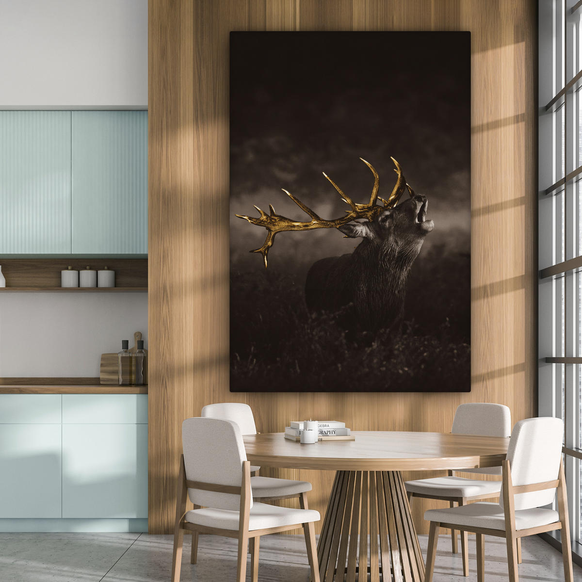 SLIKA NA PLATNU Jeleni 90x140 cm - rjava, tekstil (90/140cm) - MuchoWow