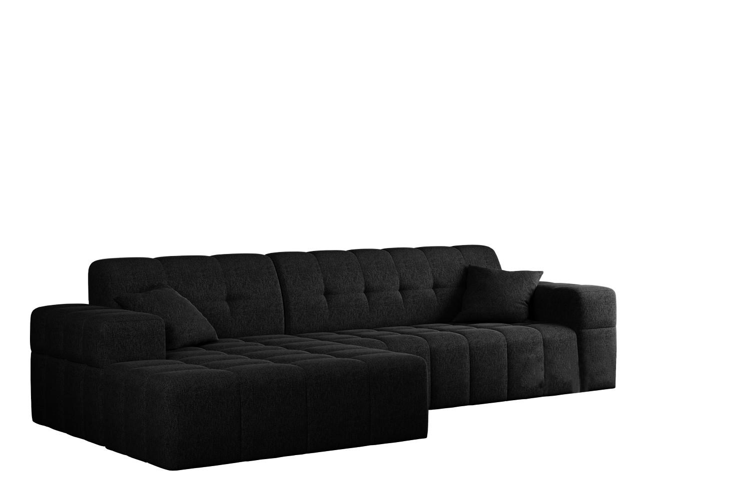 ECKSOFA L-Form NIMES Stoff Verita Schwarz Links - Schwarz, Holz (168/256cm) - Kaiser Möbel