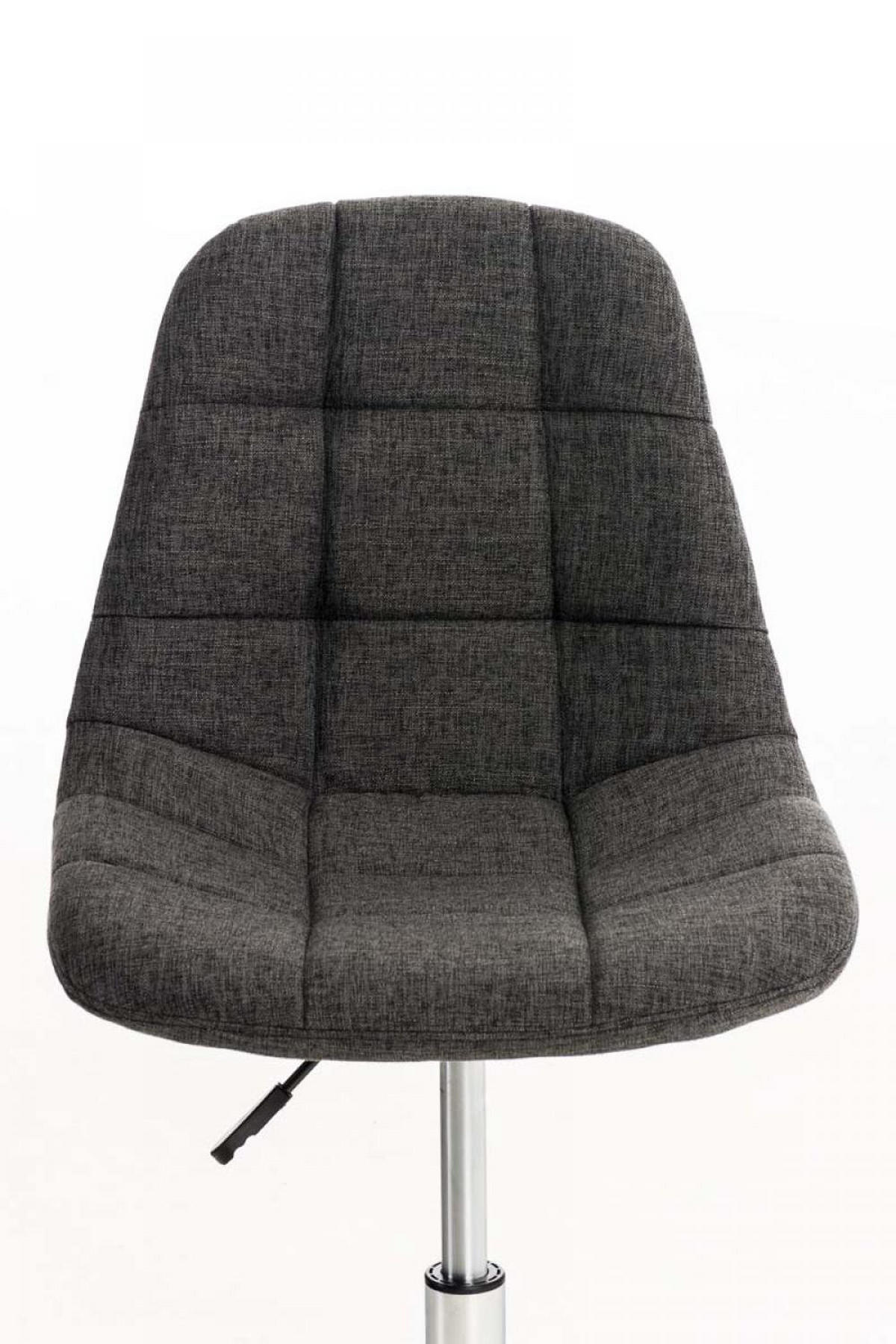 DREHSTUHL Stoff dunkelgrau - Chromfarben/Dunkelgrau, Textil/Metall (55/79/55cm) - CLP