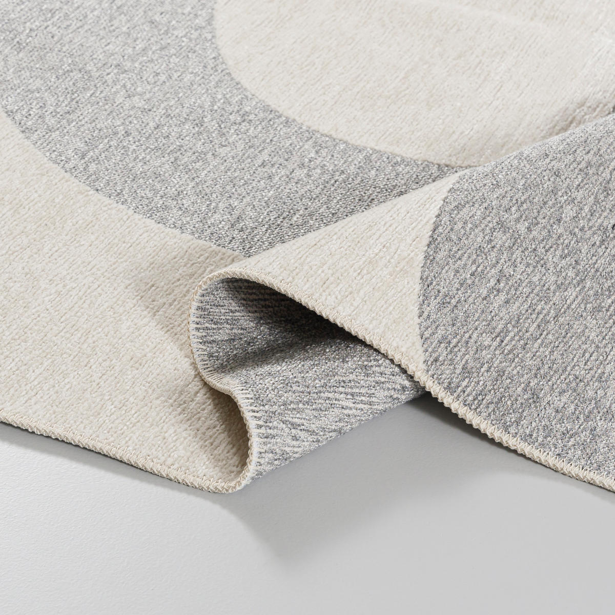 TEPPICH Zweiseitiger Weiß Modern Geometrisch - Kurzflor Rechteckig Weich - Ecru Graphit Grau - 200 x 300 cm - Ecru/Champagner, Textil (200/300cm) - Mazovia