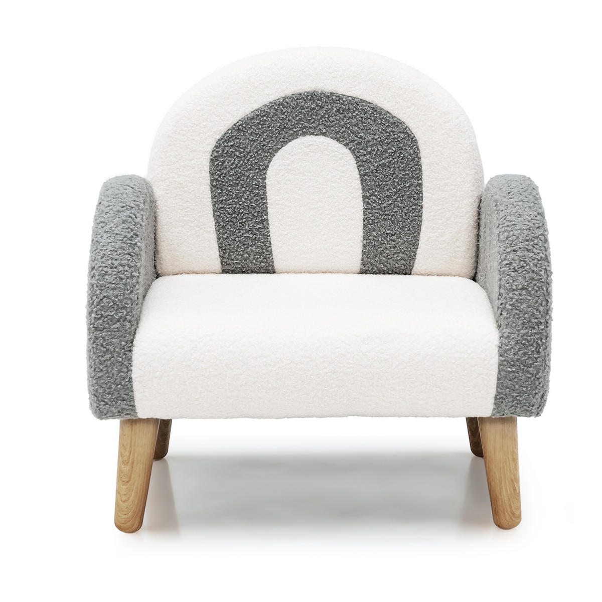 KINDERSOFA 51cm Grau - Grün, Holz (42/51/51cm) - COSTWAY