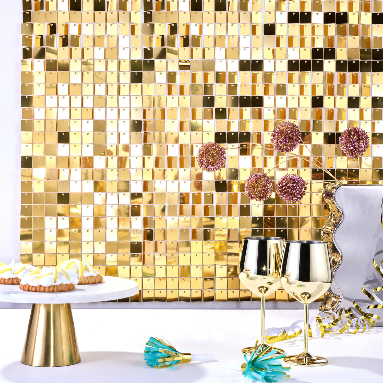 WANDDEKORATION 4er-Set Disco - Goldfarben, Kunststoff (0.5/30/30cm) - BUTLERS