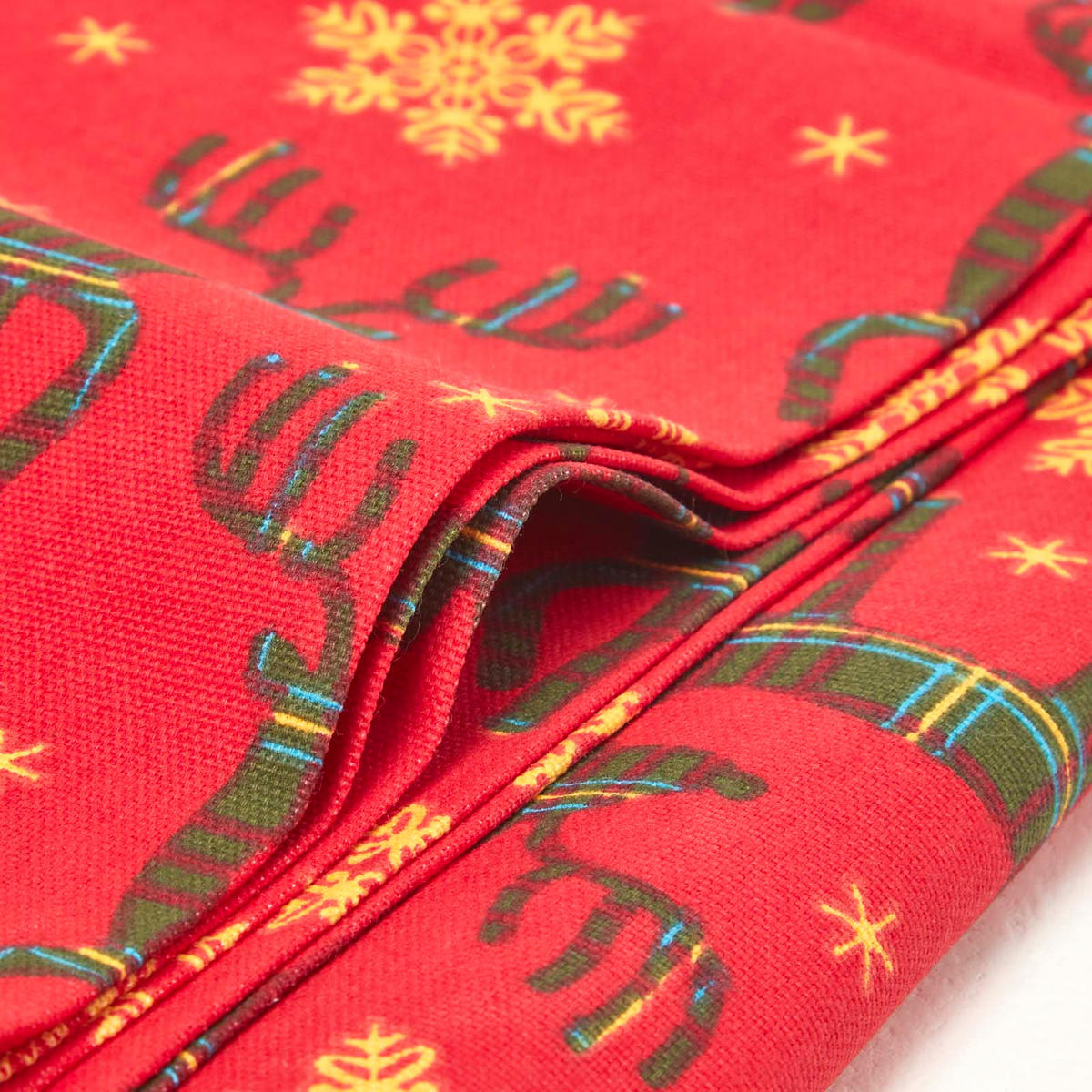 WEIHNACHTSTISCHDECKE Rentier rot 178/305 cm, 100% Baumwolle - Rot, Textil (178/305cm) - Homescapes