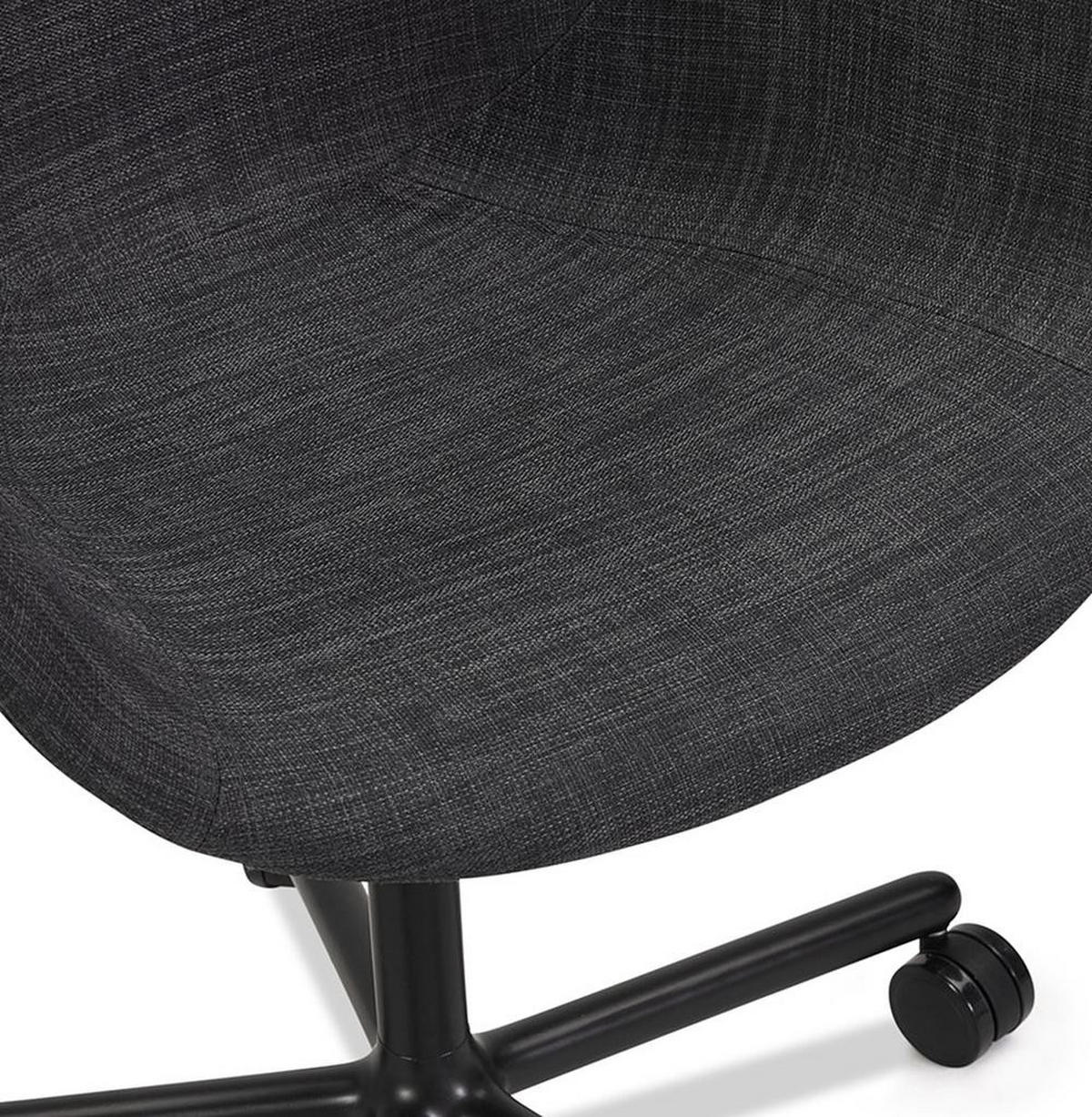BÜRODREHSTUHL Stoff mit ergonomischer Form und 360° Drehfunktion VENIXA, Anthrazit 59x59x85 cm - Anthrazit/Schwarz, Textil/Metall (59/85/59cm) - KADIMA DESIGN