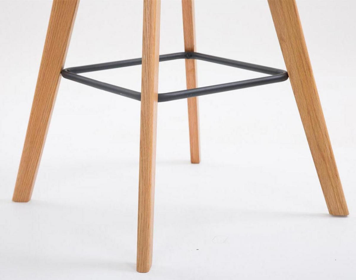 BARHOCKER 2er Set Stoff braun - Eukalyptusholzfarben/Braun, Holz/Textil (48/112/56cm) - CLP