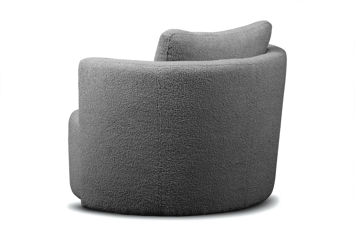 DREHSESSEL-SET RAGGI inkl. Sitzhocker, Boucle, dunkelgrau - Dunkelgrau, Textil (92/75/80cm) - KONSIMO®