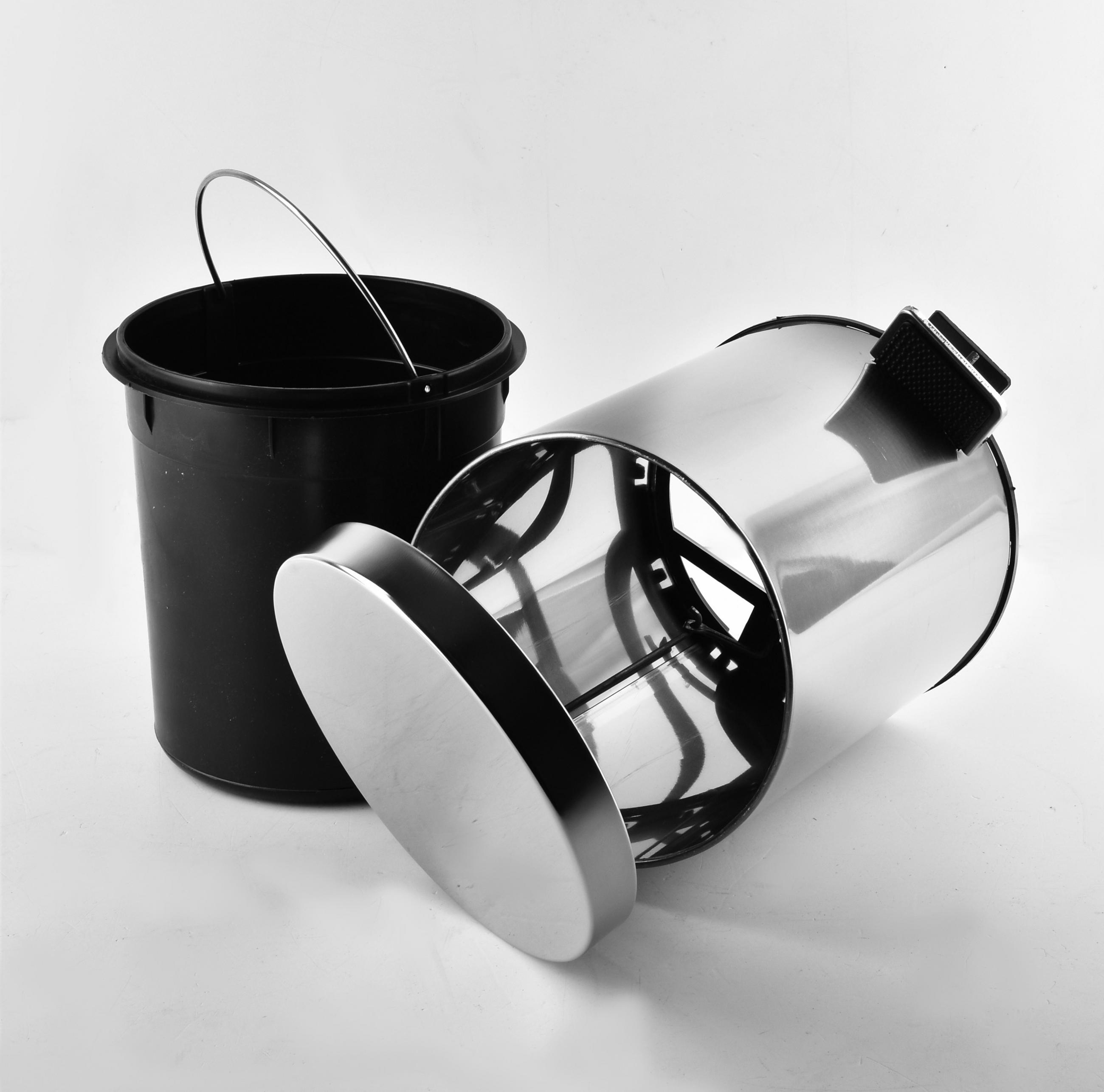 MÜLLEIMER Zac Silber 27/20/27 cm Metall - Silberfarben, Metall (20/27/27cm) - Mondex