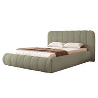 POLSTERBETT Gallo 160x200 cm Hellgrün Schlingengewebe – (Doppelbett mit Bettkasten, Lattenrost, voluminöses Kopfteil) - Hellgrün, Holz/Holzwerkstoff (160/200cm) - Ravio