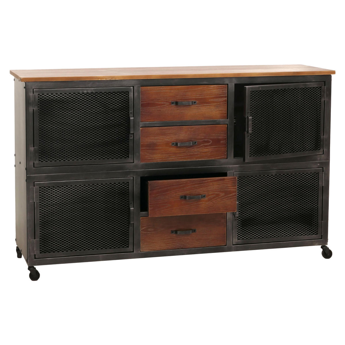 SIDEBOARD Schwarz, Braun - Schwarz/Braun, Holz (150/90/40cm) - MCW