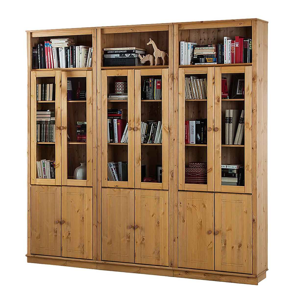 BÜCHERWAND - Kiefer massiv, Typ E - Kieferfarben, Holz (222/223/37cm) - home24