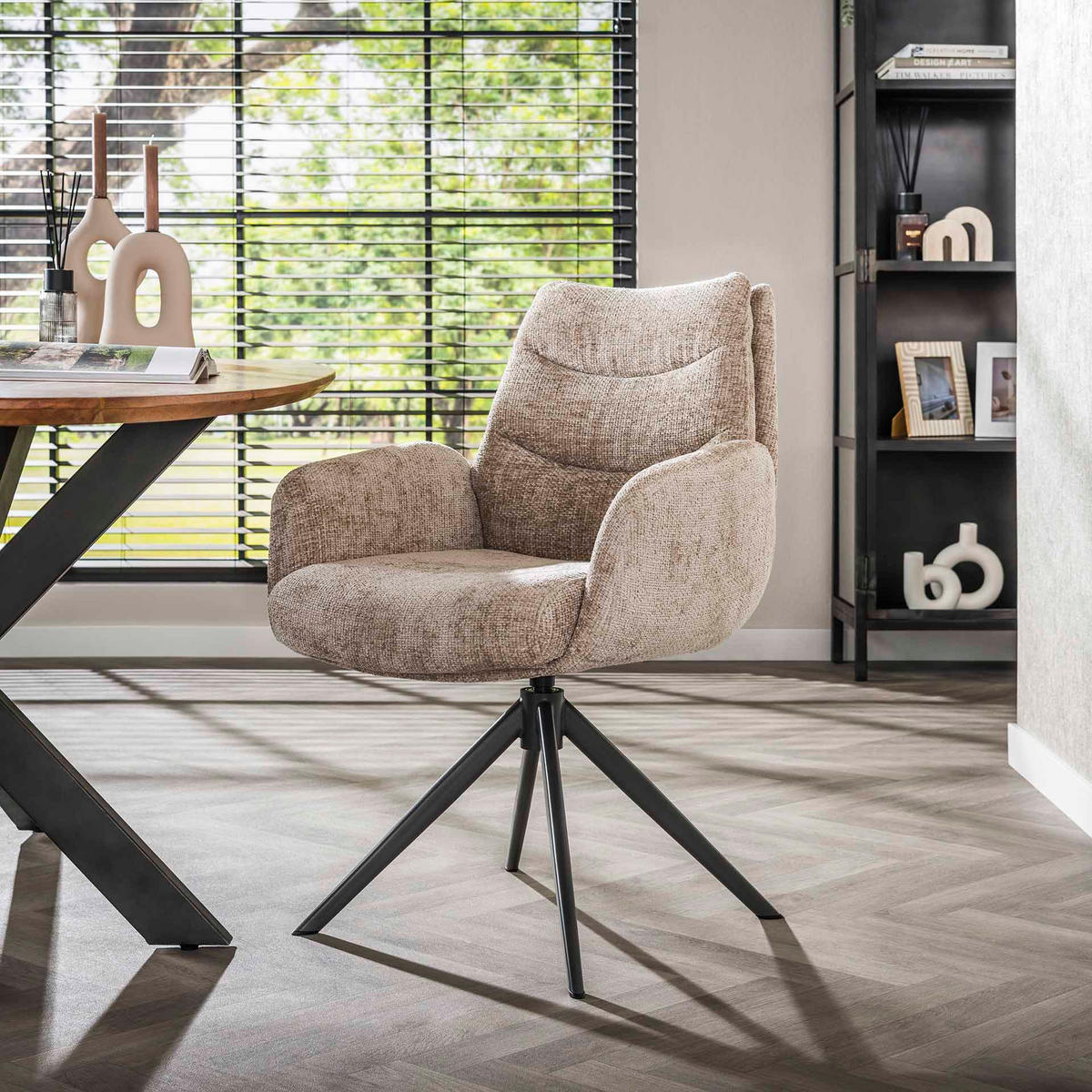 ESSZIMMERSTUHL Lounge Beige 67/66/ 90 cm 2er-Set - Beige, Textil (66/90/67cm) - Hoyz Collection