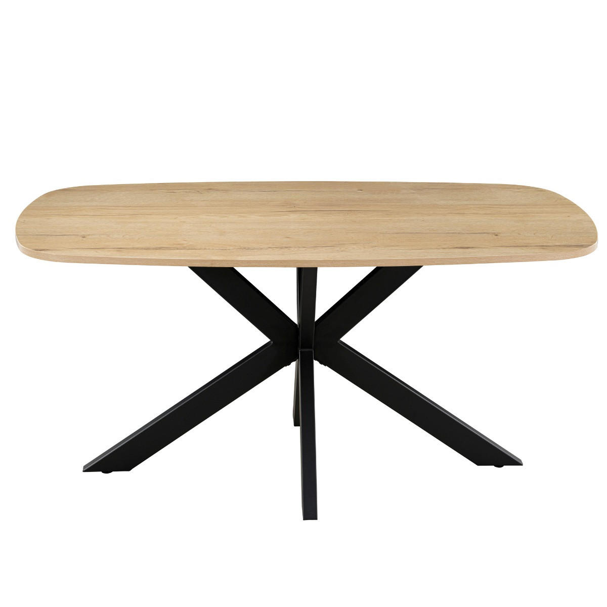 ESSTISCH aus Melamin 160x90x76cm, natur - Braun, Metall (160/90/76cm) - Giga Meubel