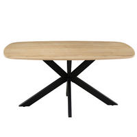 ESSTISCH aus Melamin 160x90x76cm, natur - Braun, Metall (160/90/76cm) - Giga Meubel