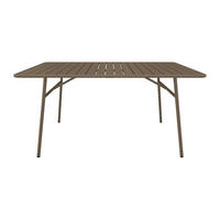 GARTENTISCH - 4 Personen, 6 Personen - Metall - Taupe - - Taupe, Metall (80/160/74.5cm) - Vente-Unique