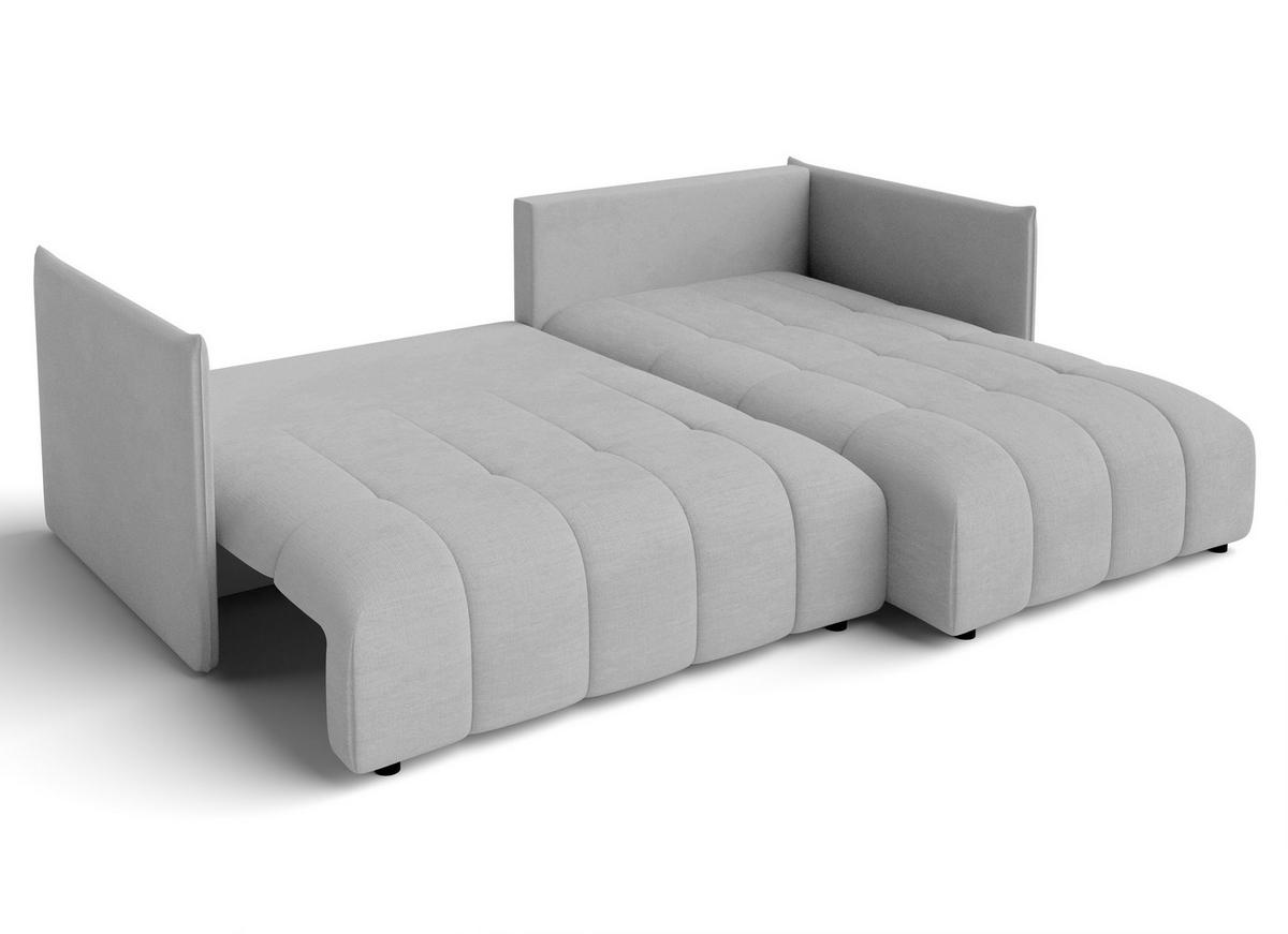 ECKSOFA L Form Cosmova Hellgrau 245/182/83 cm mit Schlaffunktion - Hellgrau/Schwarz, Kunststoff/Textil (245/182cm) - AX Living