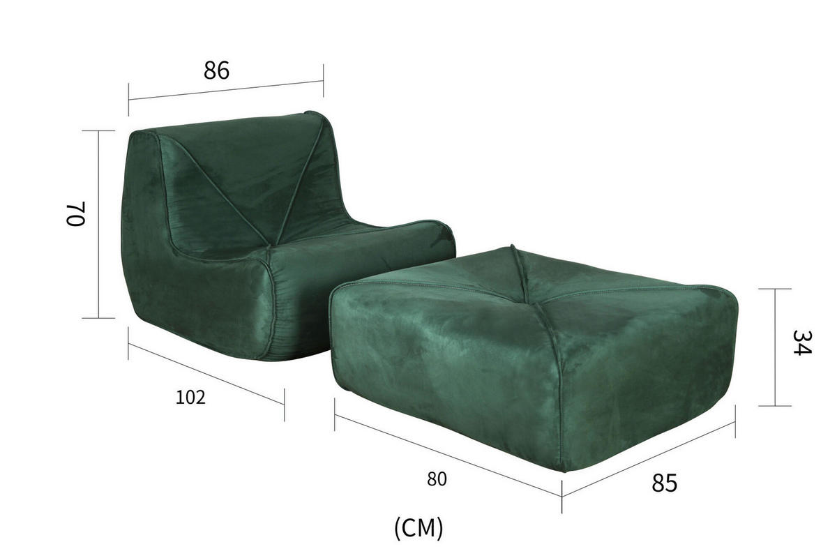 SESSEL NUA Grün 86x102x70 cm - Grün, Textil (86/70/102cm) - FURNLUX