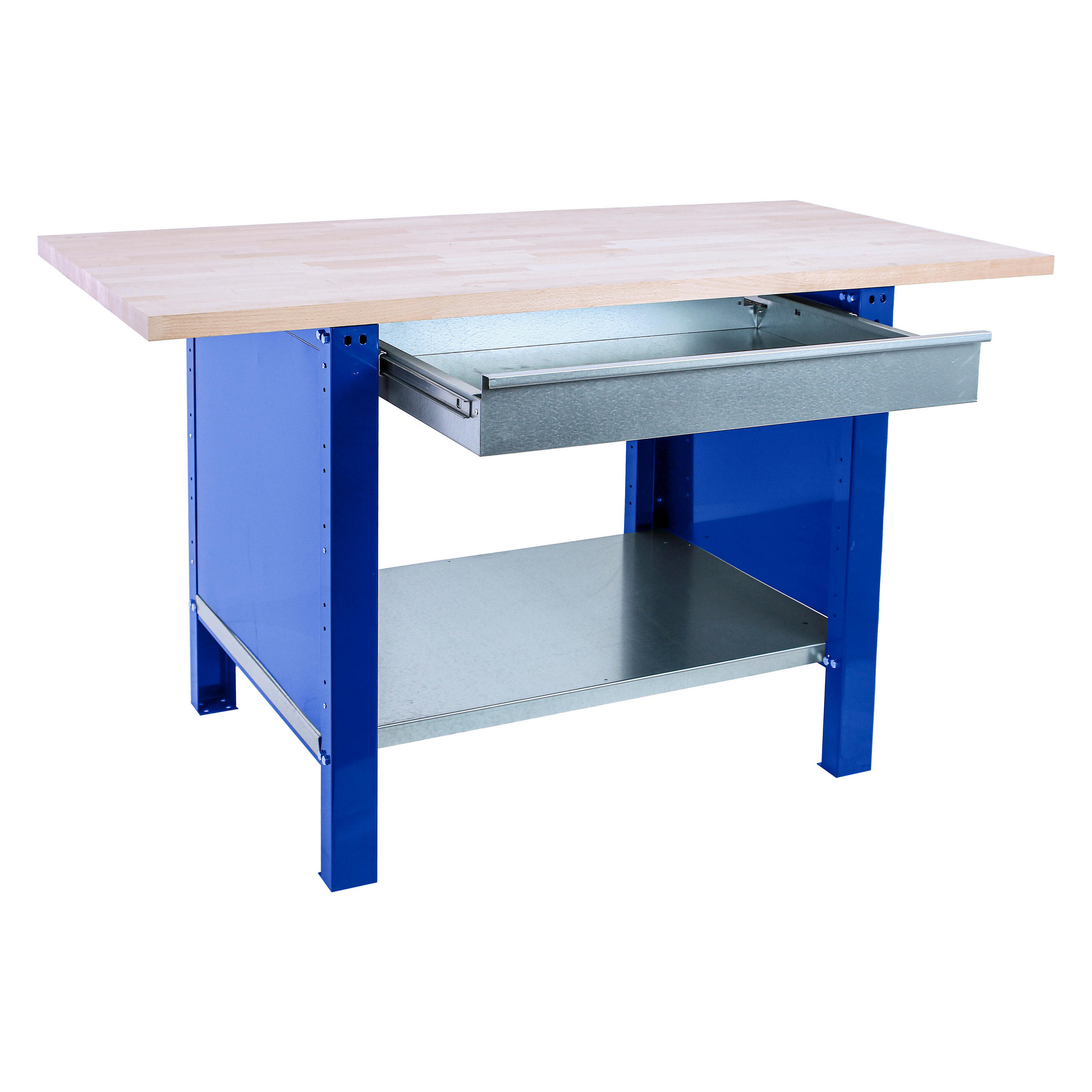 WERKBANK Buffalo Wood mit 1x Schublade HxBxT 86,5 x 180 x 75 cm Traglast 1000 kg Blau - Blau, Metall (180/86.5/75cm) - PROREGAL