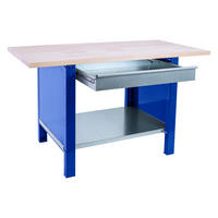 WERKBANK Buffalo Wood mit 1x Schublade HxBxT 86,5 x 180 x 75 cm Traglast 1000 kg Blau - Blau, Metall (180/86.5/75cm) - PROREGAL