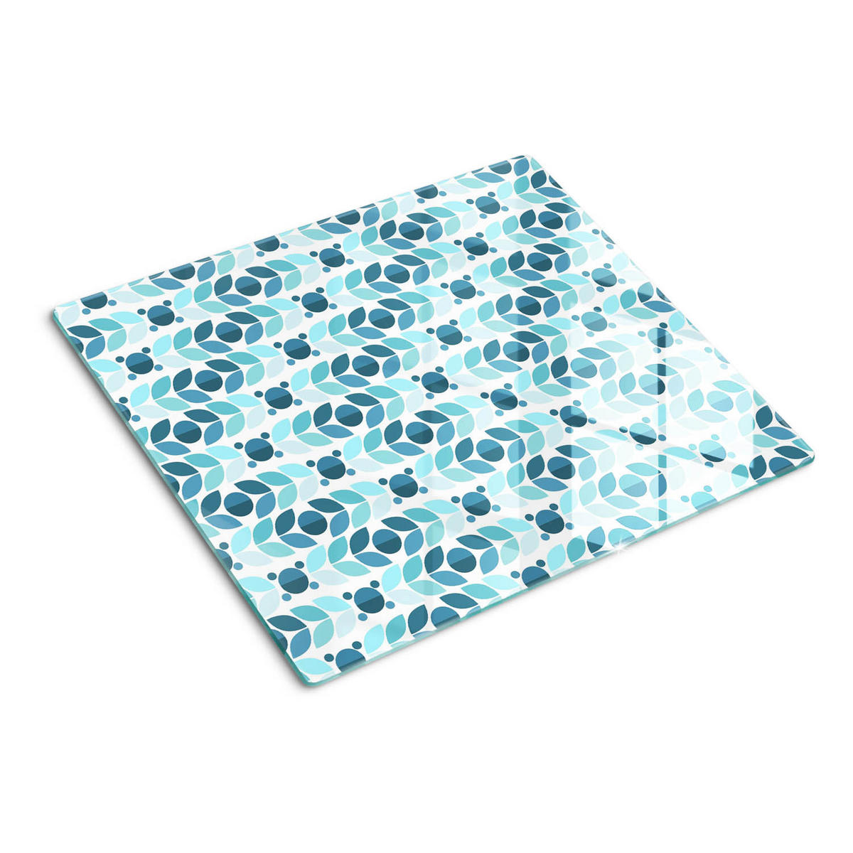 GLASPLATTE 60x52 cm Geometrische Figuren - Blau, Glas (60/0.4/52cm) - TULUP