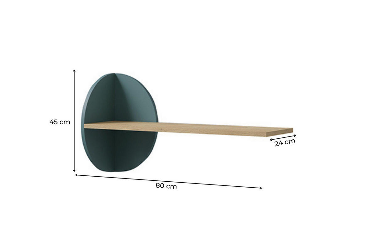 WANDREGAL LEXO 17 82/45/24 cm in Eiche Cremona/Meeresblau - Blau/Eichefarben, Holzwerkstoff (82/45/24cm) - Deine Möbel 24