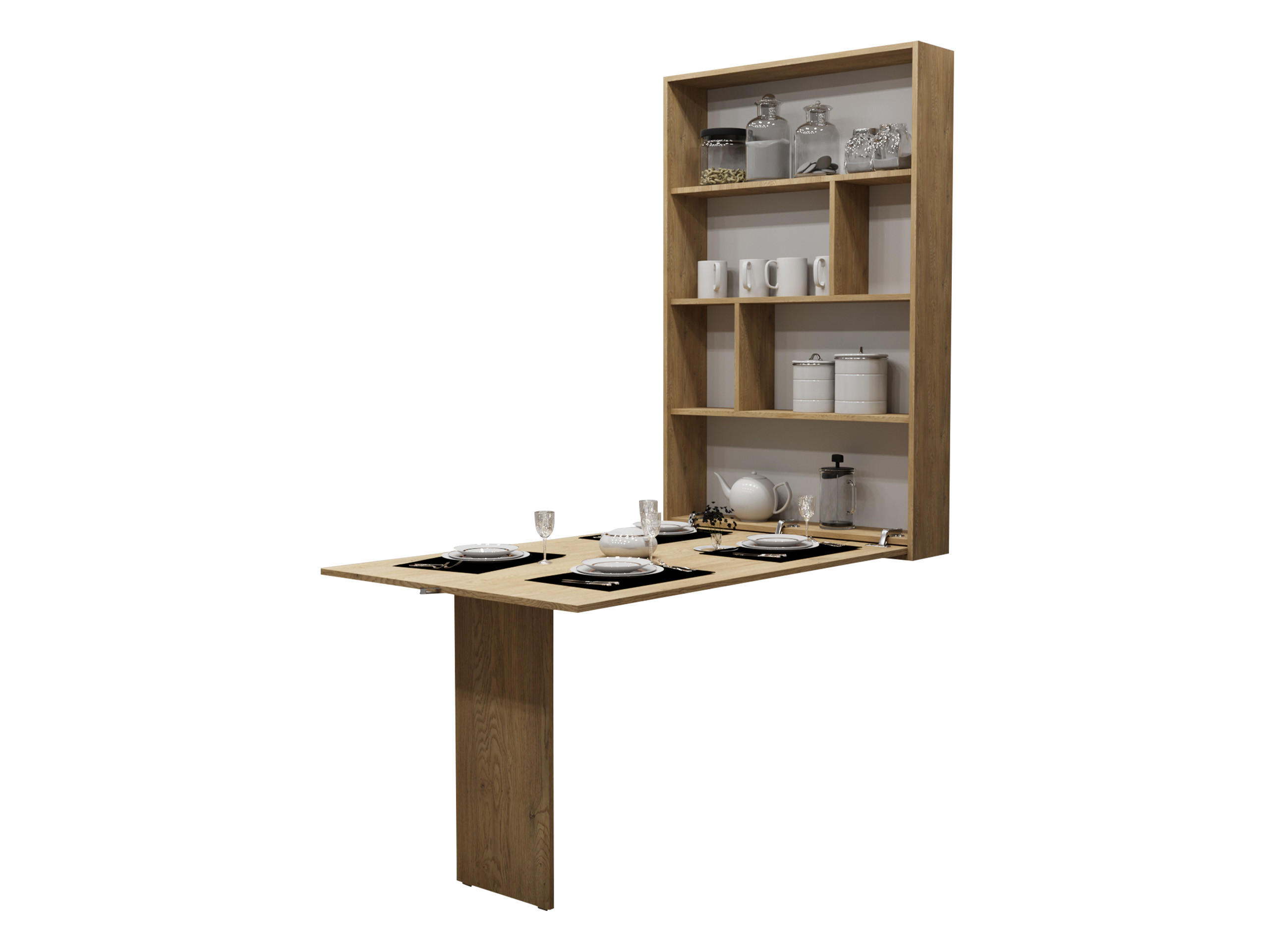 WANDKLAPPTISCH Abi - Eichefarben, Holzwerkstoff (85/203/19cm) - MIRJAN24