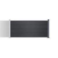 ERWEITERUNGSSET für Verbundzaun 2 m STOCKHORN H. 90 cm auf grauer Bodenplatte - Braun, Holzwerkstoff (200/90cm) - Casanoov